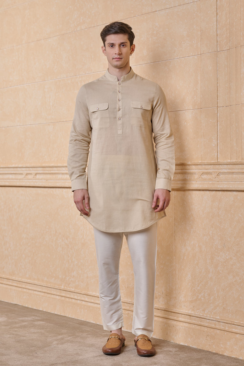 Beige Classic Single Kurta