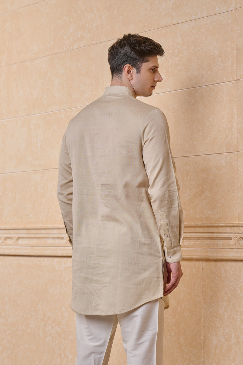 Beige Classic Single Kurta