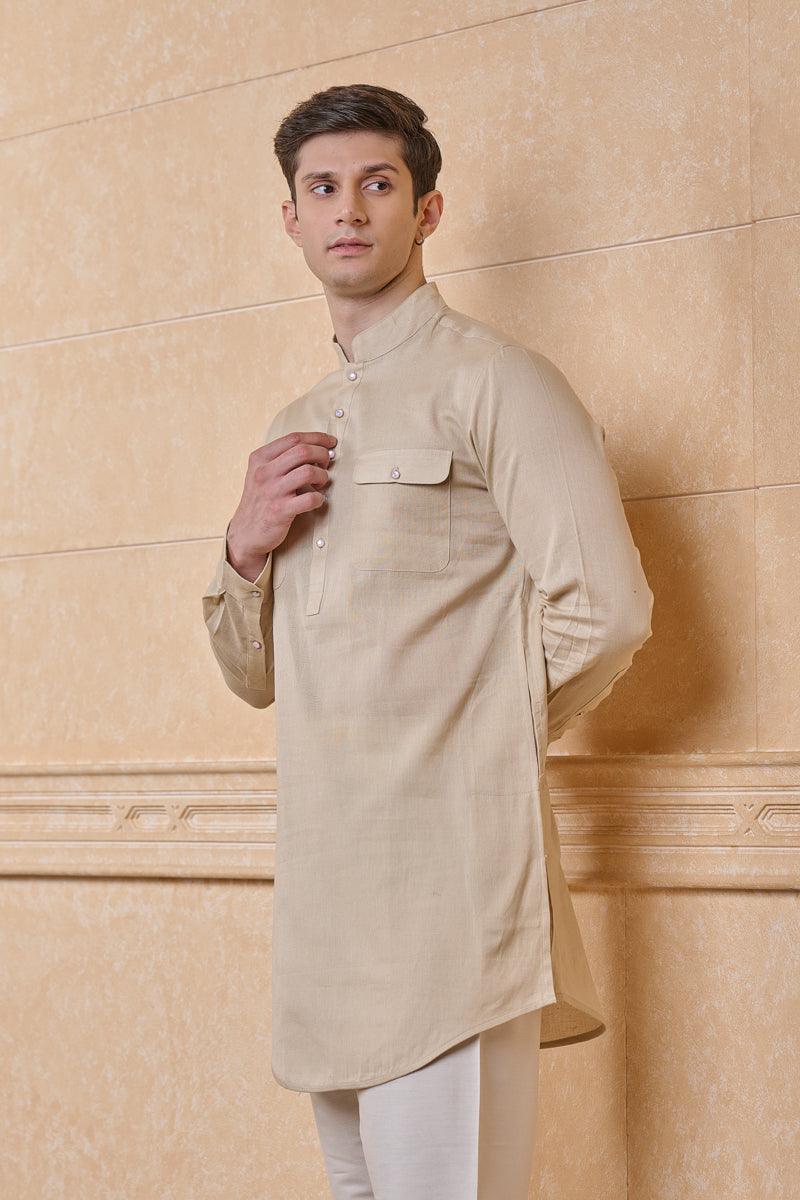 Beige Classic Single Kurta