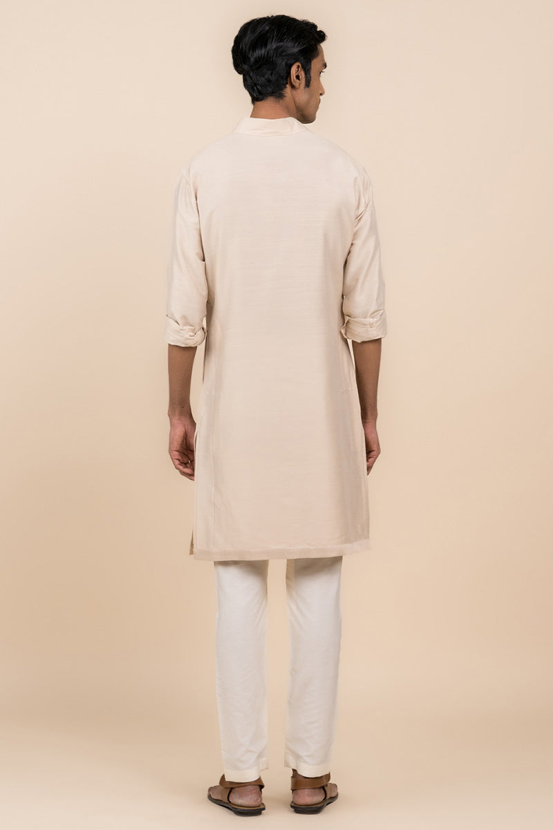 Nude Kurta with Tasva Button Detailing