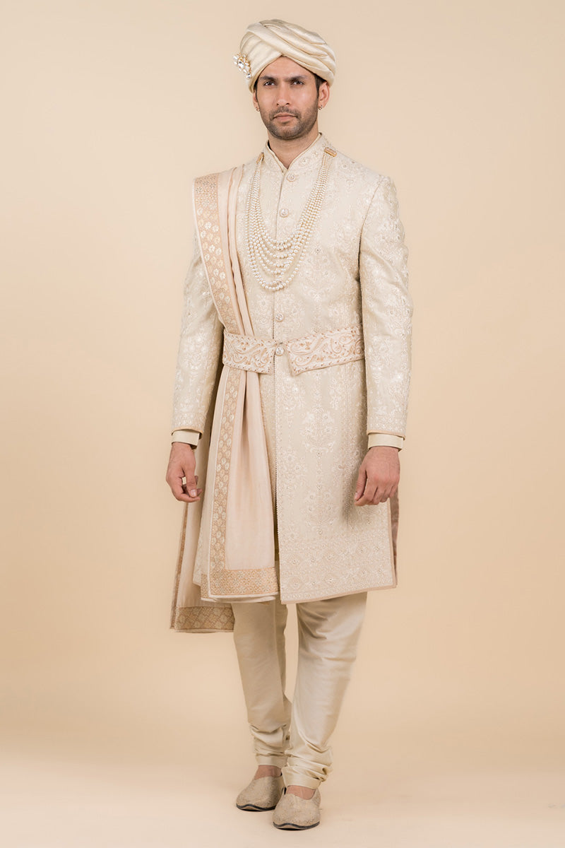 Pearl Highlighted Embroidered Sherwani
