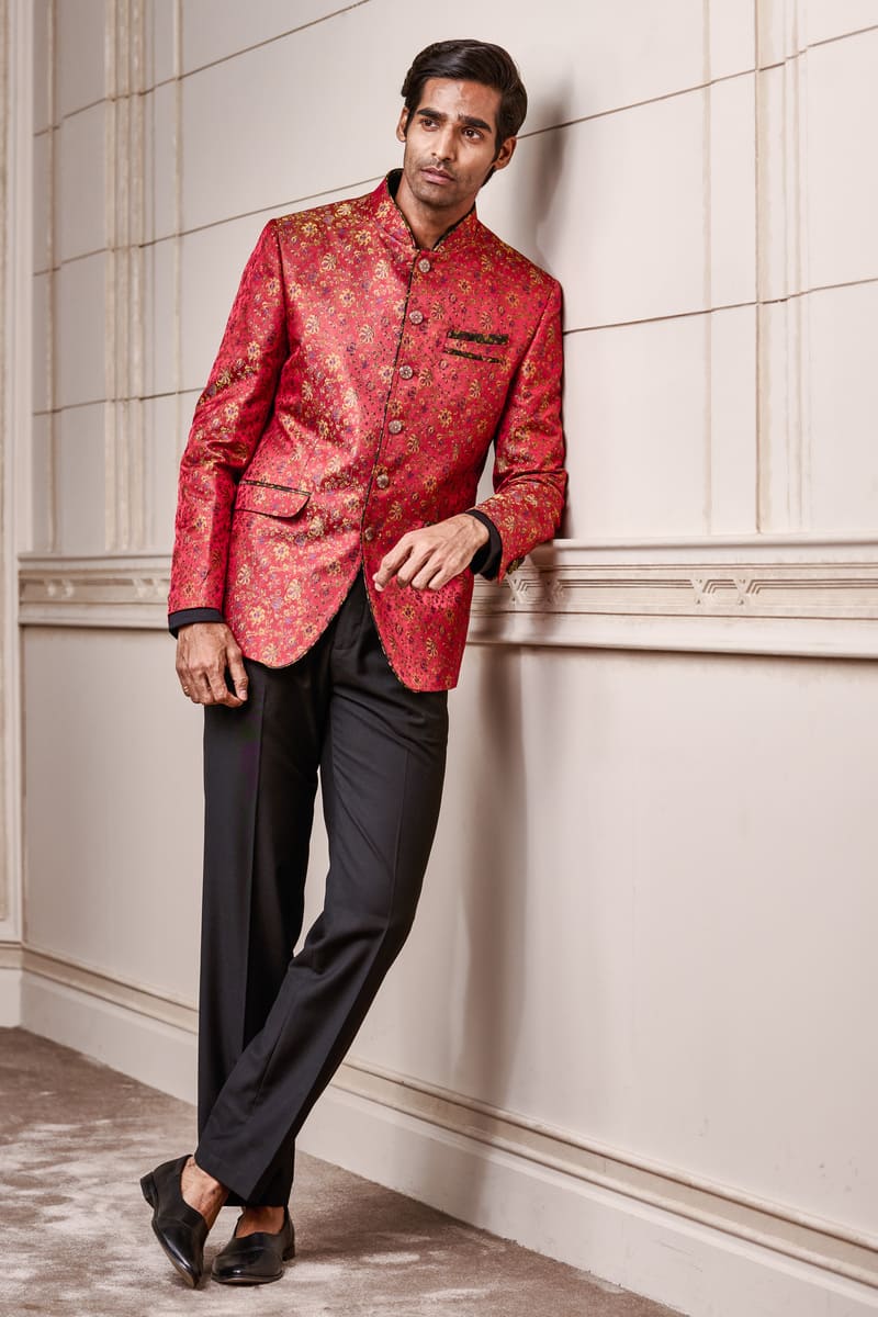 Floral Printed Bandhgala With Trousers