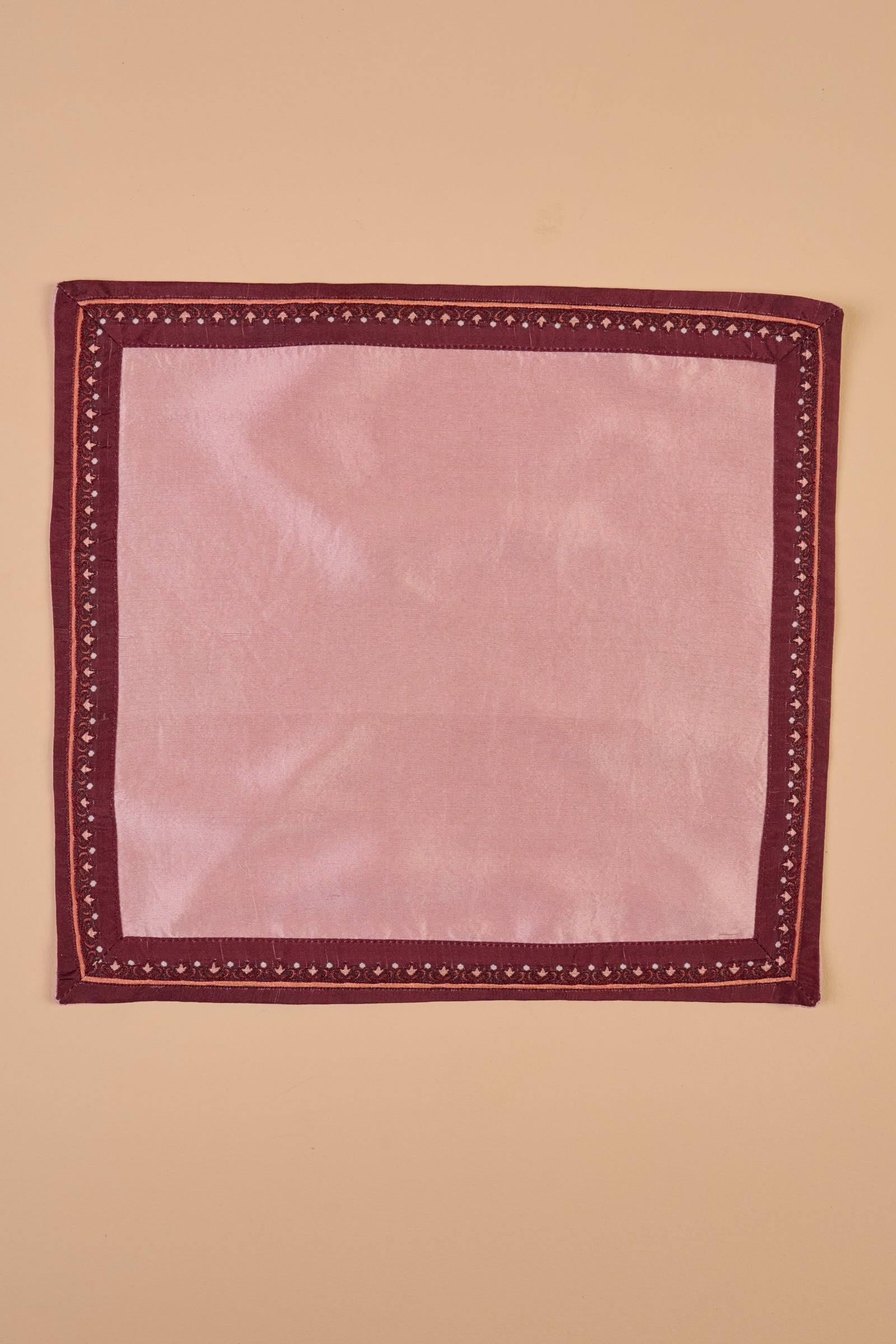 Pocket Square With Embroidered Border