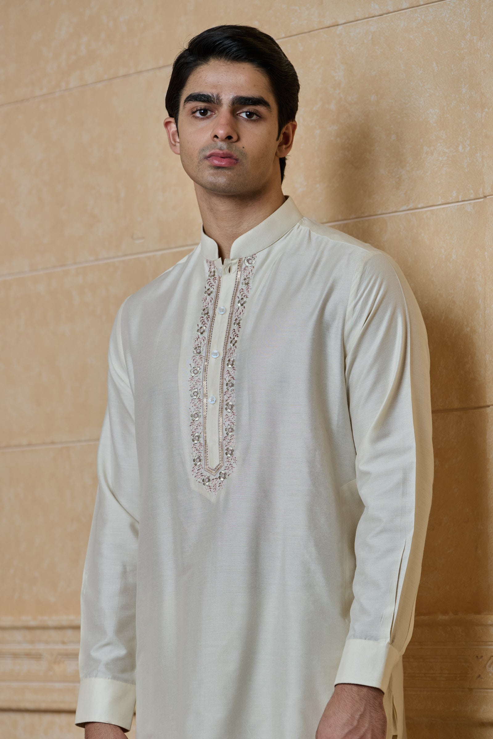 Kurta with Placket Embroidery