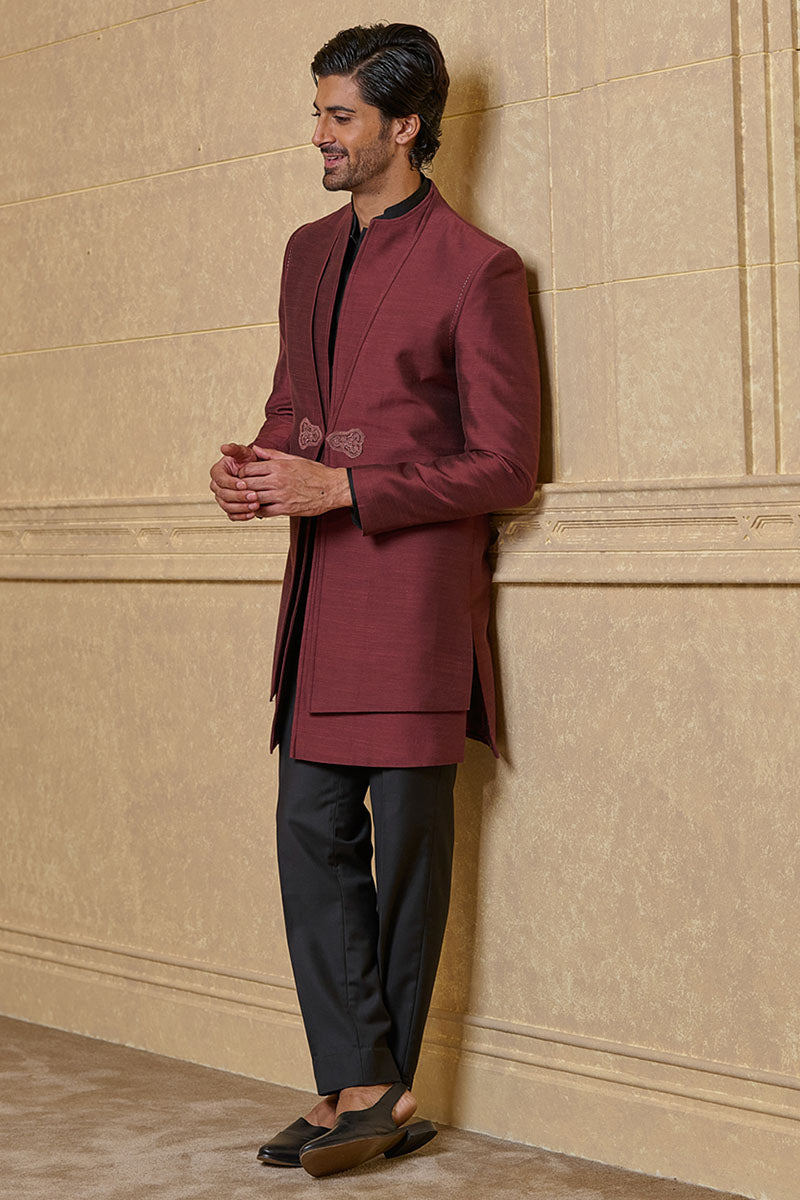 Wine Layered Indo With Embroidered Patch