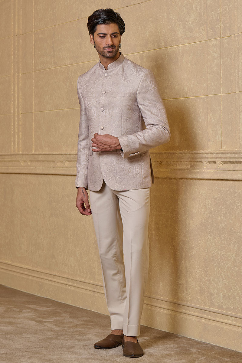 Exclusive Tan Brown Designer Jodhpuri Bandhgala with White Trouser | W –  Desioz