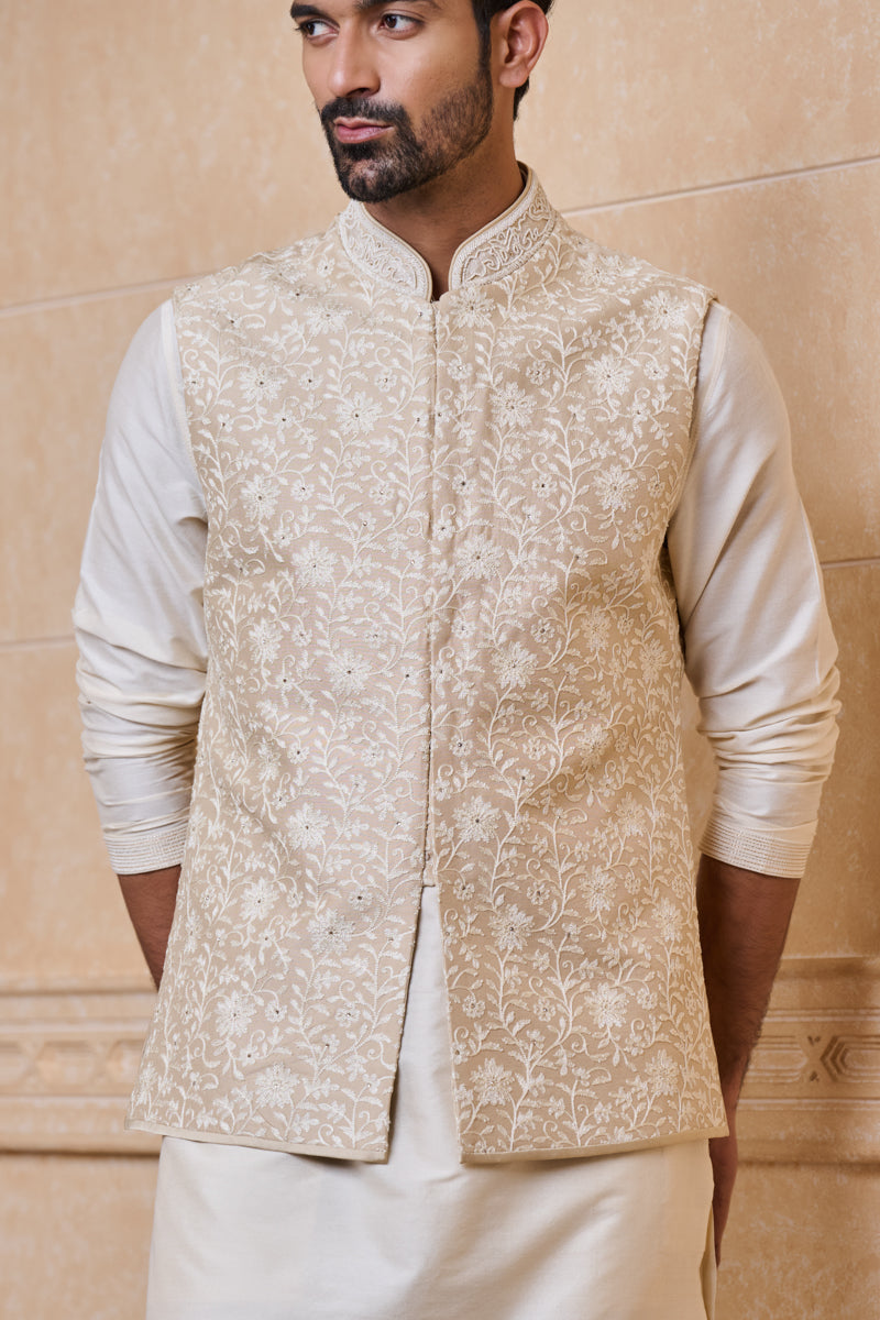 Gold All Over Embroidered Bundi
