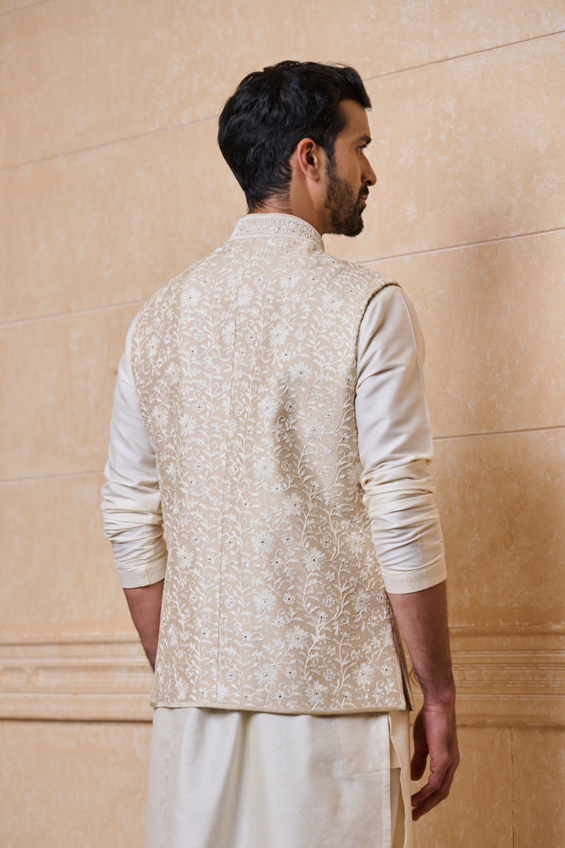 Gold All Over Embroidered Bundi