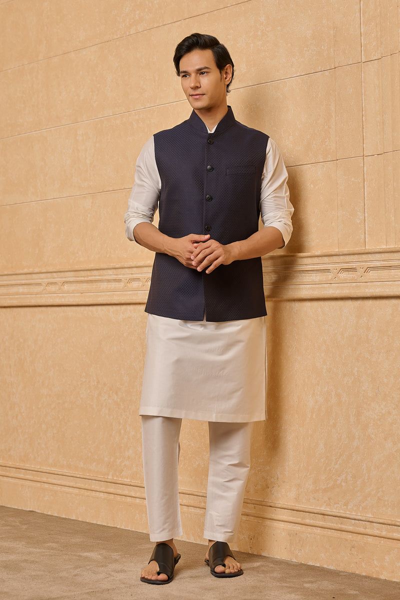 Navy Classic Jacquard Bundi