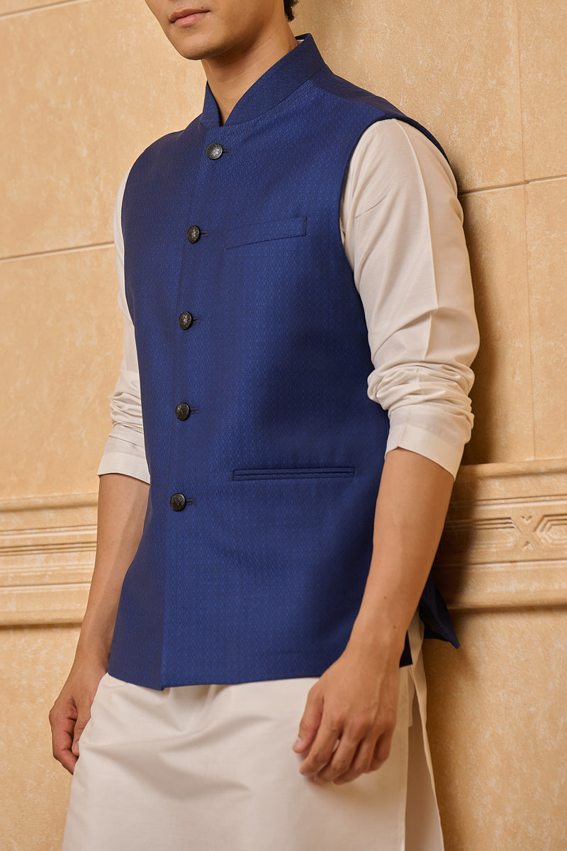 Navy Classic Jacquard Bundi