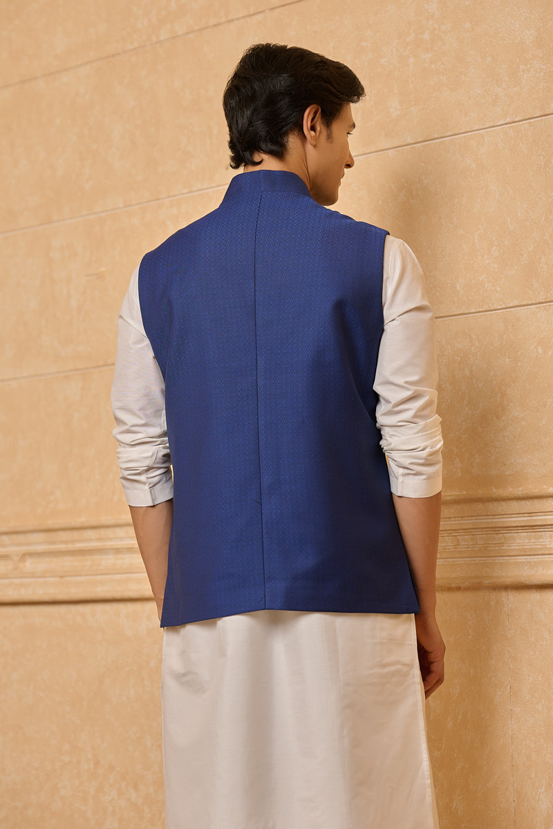 Navy Classic Jacquard Bundi