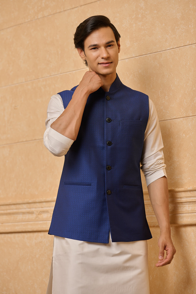 Navy Classic Jacquard Bundi