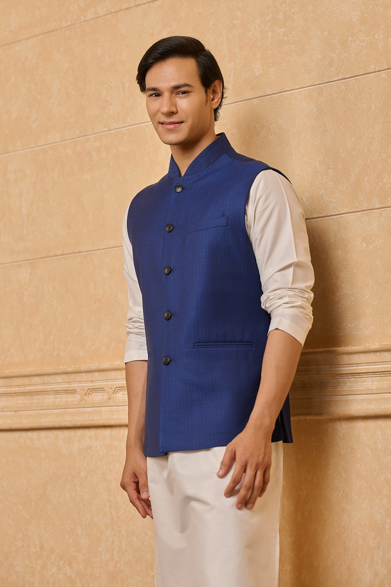 Navy Classic Jacquard Bundi