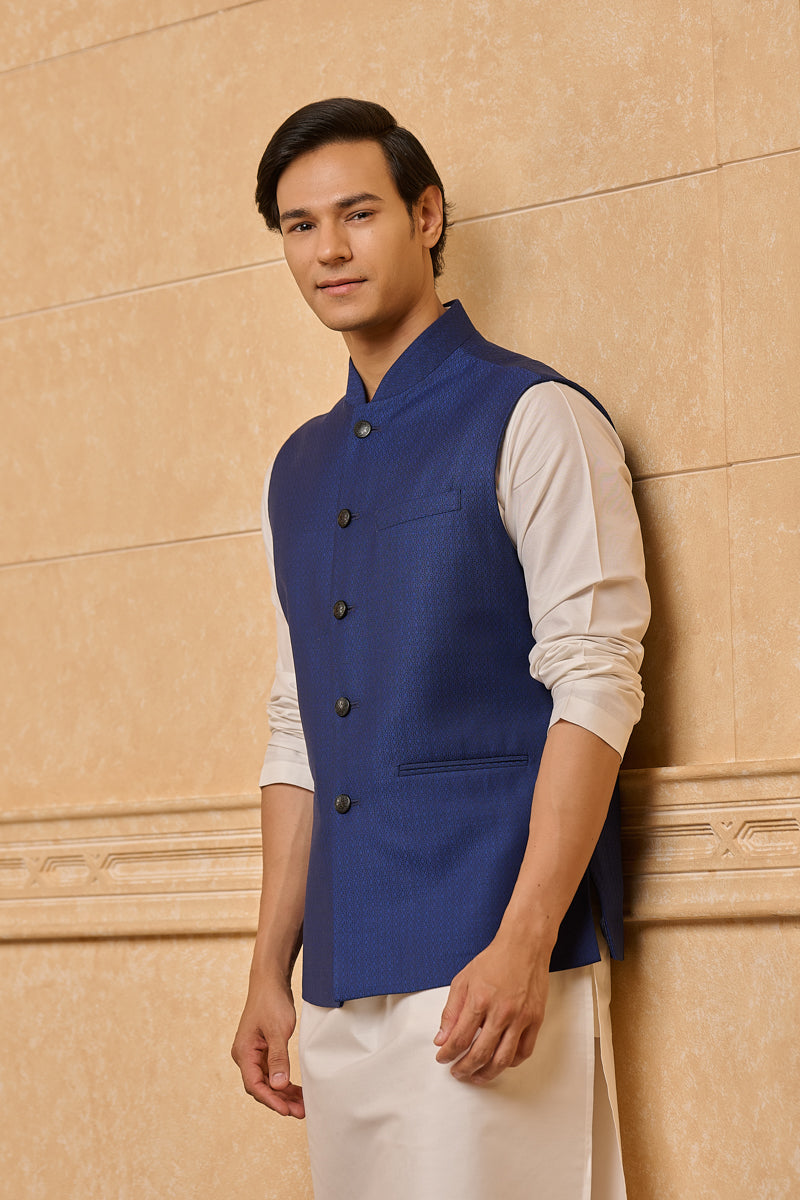 Navy Classic Jacquard Bundi