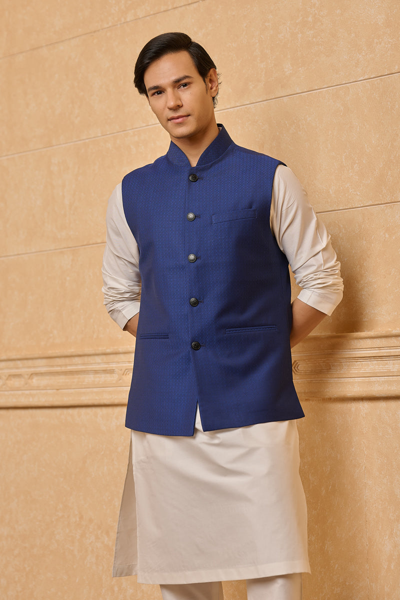 Navy Classic Jacquard Bundi