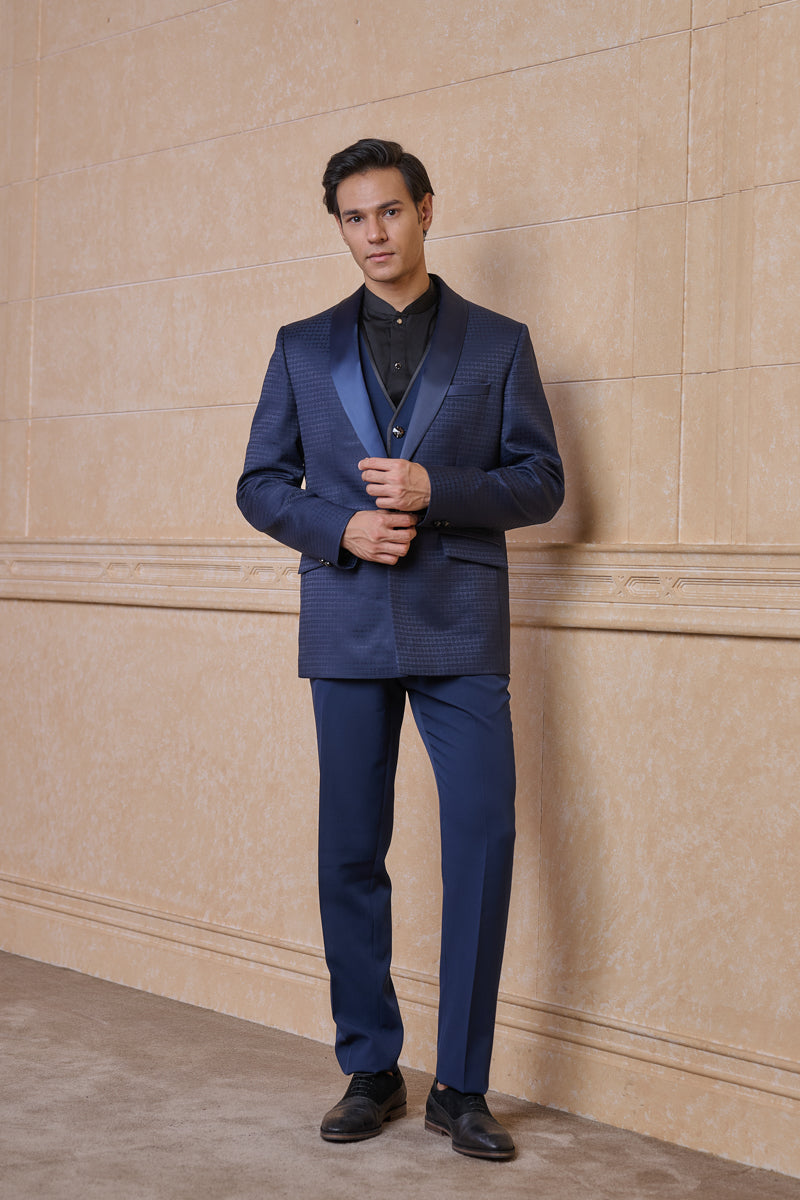 Navy Classic Jacquard Dinner Jacket