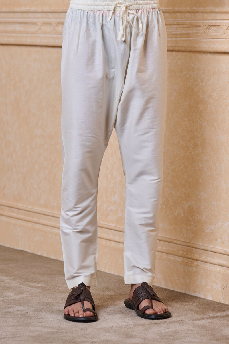 Light Blue Jacquard Kurta Set with Mirror Detailing on Placket