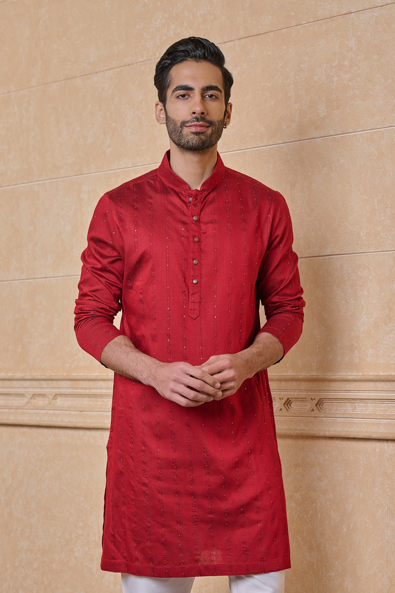 Maroon Classic Kurta Set