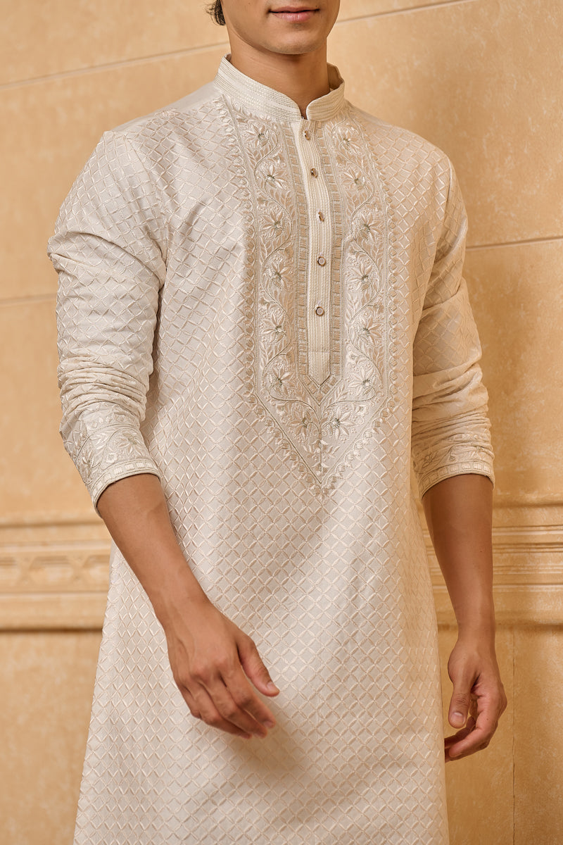 White All Over Embroidered Kurta Set