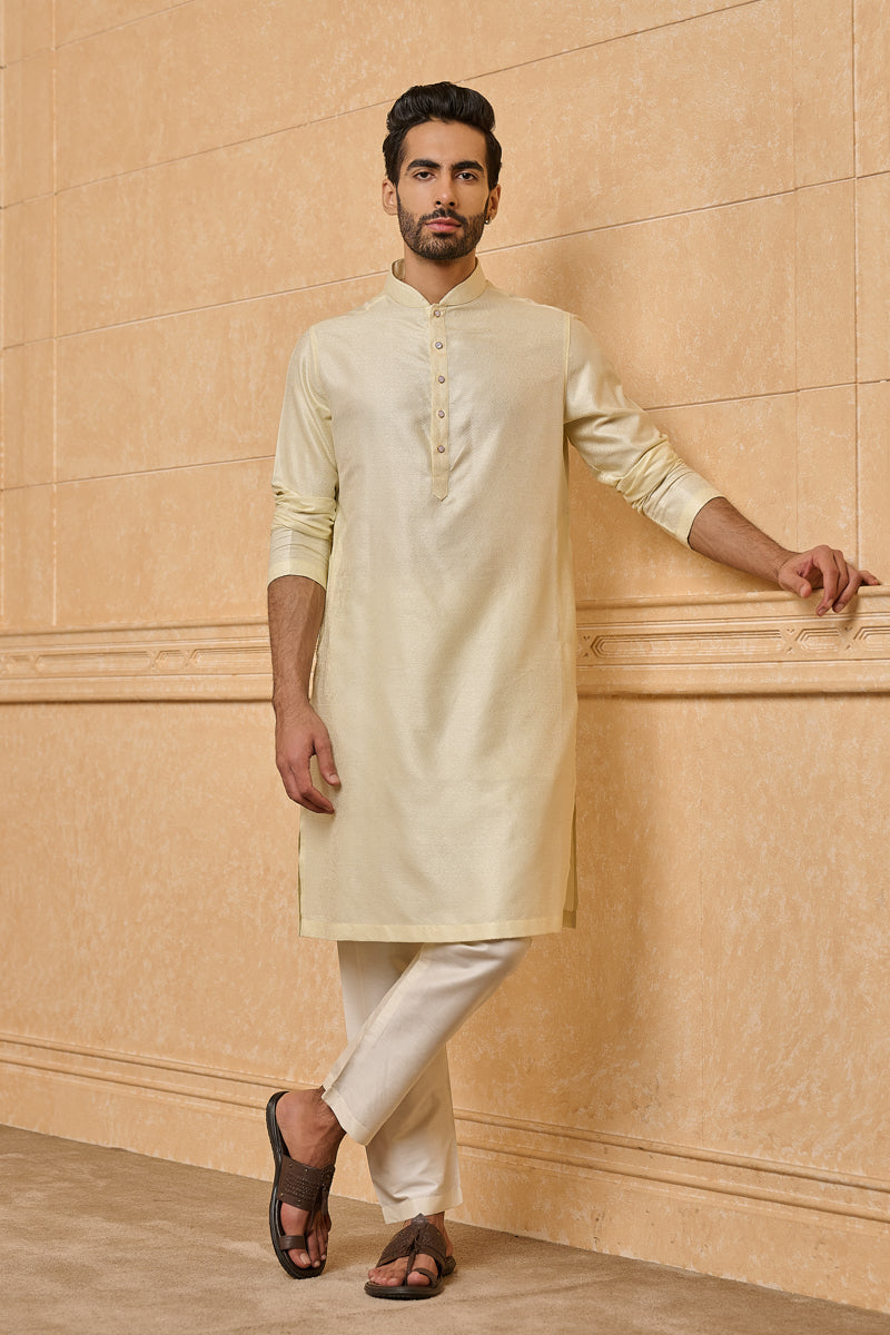 Light Green Classic Jacquard Kurta Set