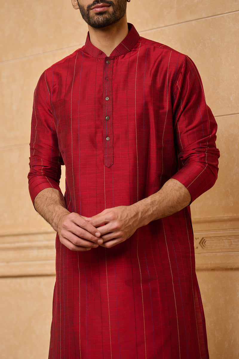 Maroon Classic Kurta Set