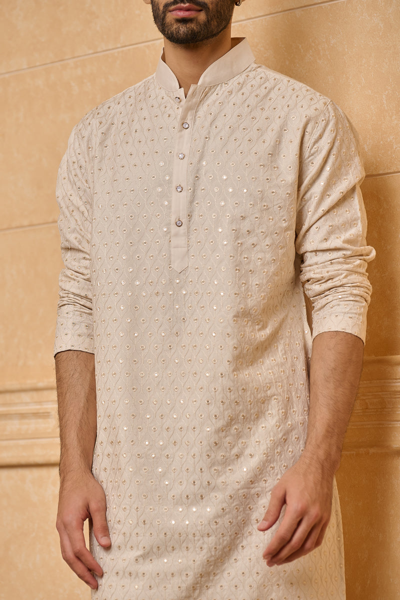 Ivory Classic Embroidered Kurta Set