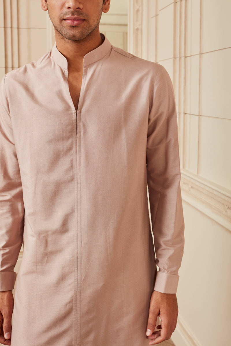 Nude Open Collar Kurta
