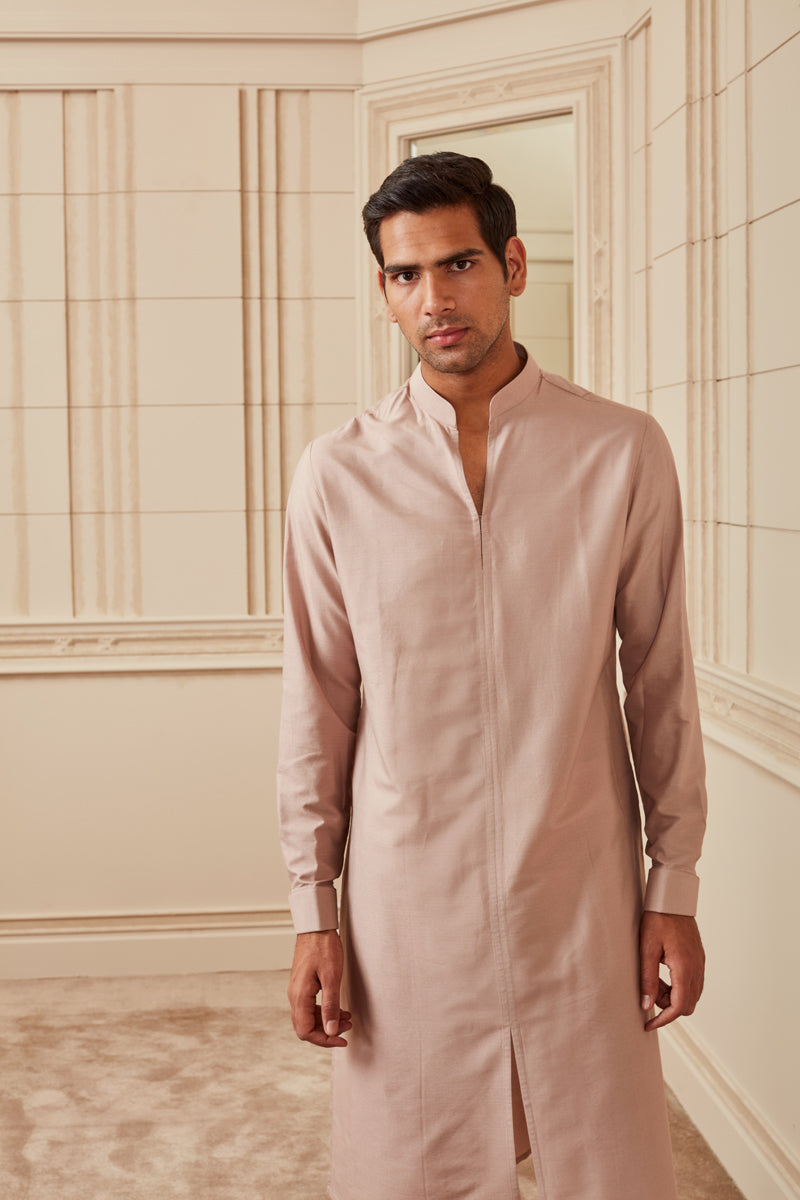 Nude Open Collar Kurta