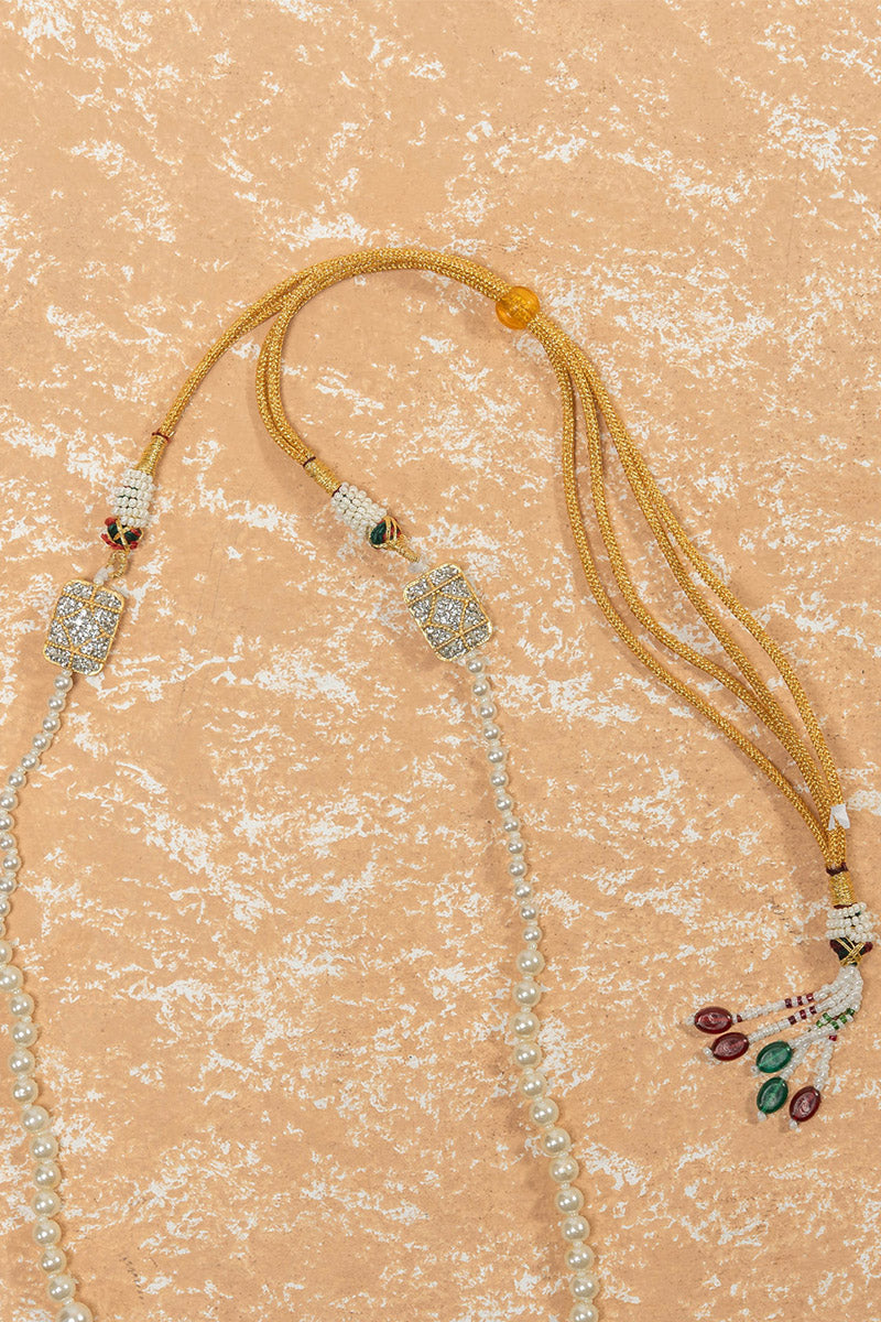 Ivory Mala With Dark Green Pendant