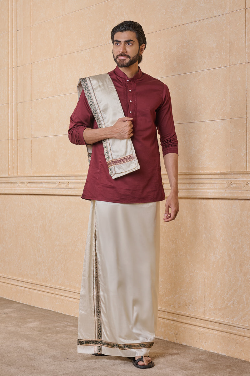 Ivory Classic Silk Pattu