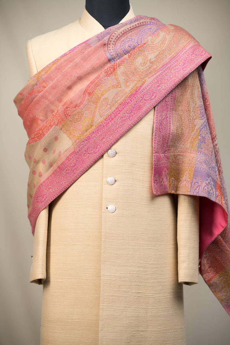 Pink Stole With Paisley Graphic