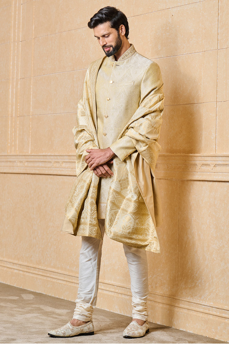 Gold All Over Zari Jacquard Stole