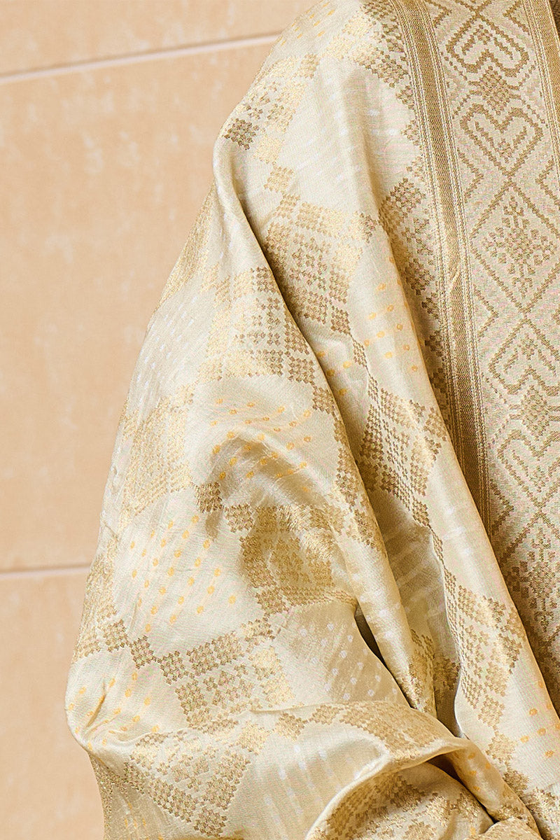 Gold All Over Zari Jacquard Stole