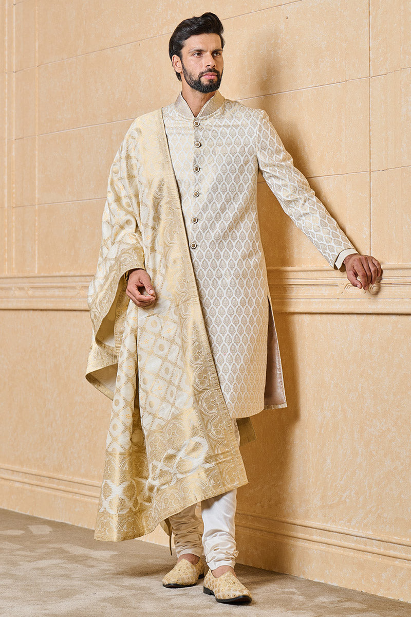 Gold All Over Zari Jacquard Stole