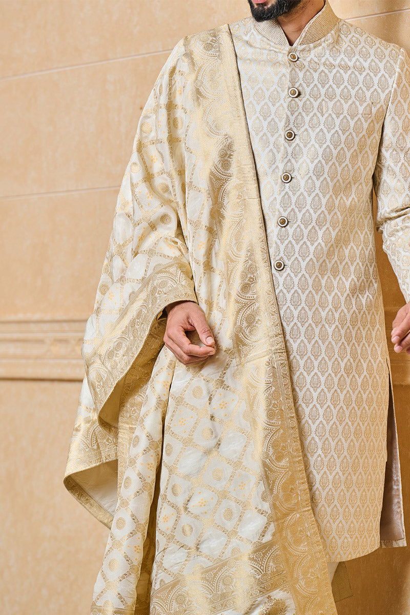 Gold All Over Zari Jacquard Stole