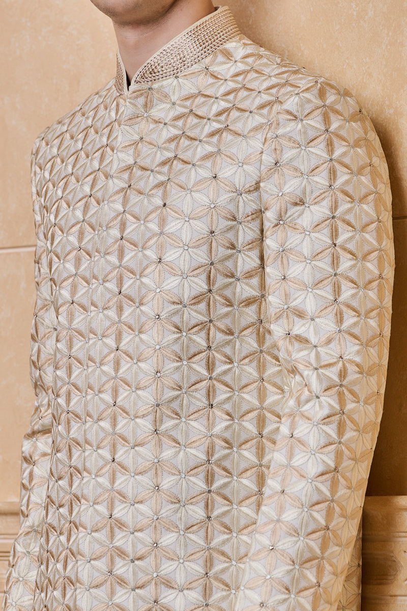 Ivory Embroidered Sherwani