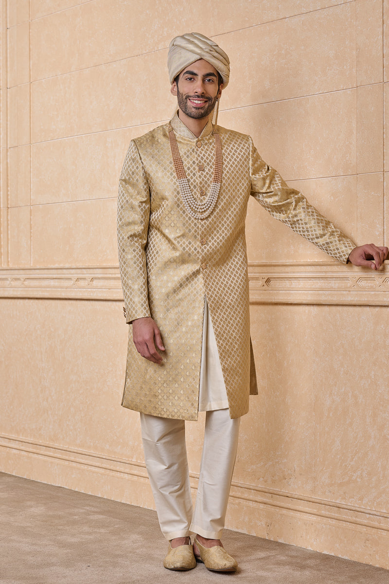 Gold Brocade Sherwani