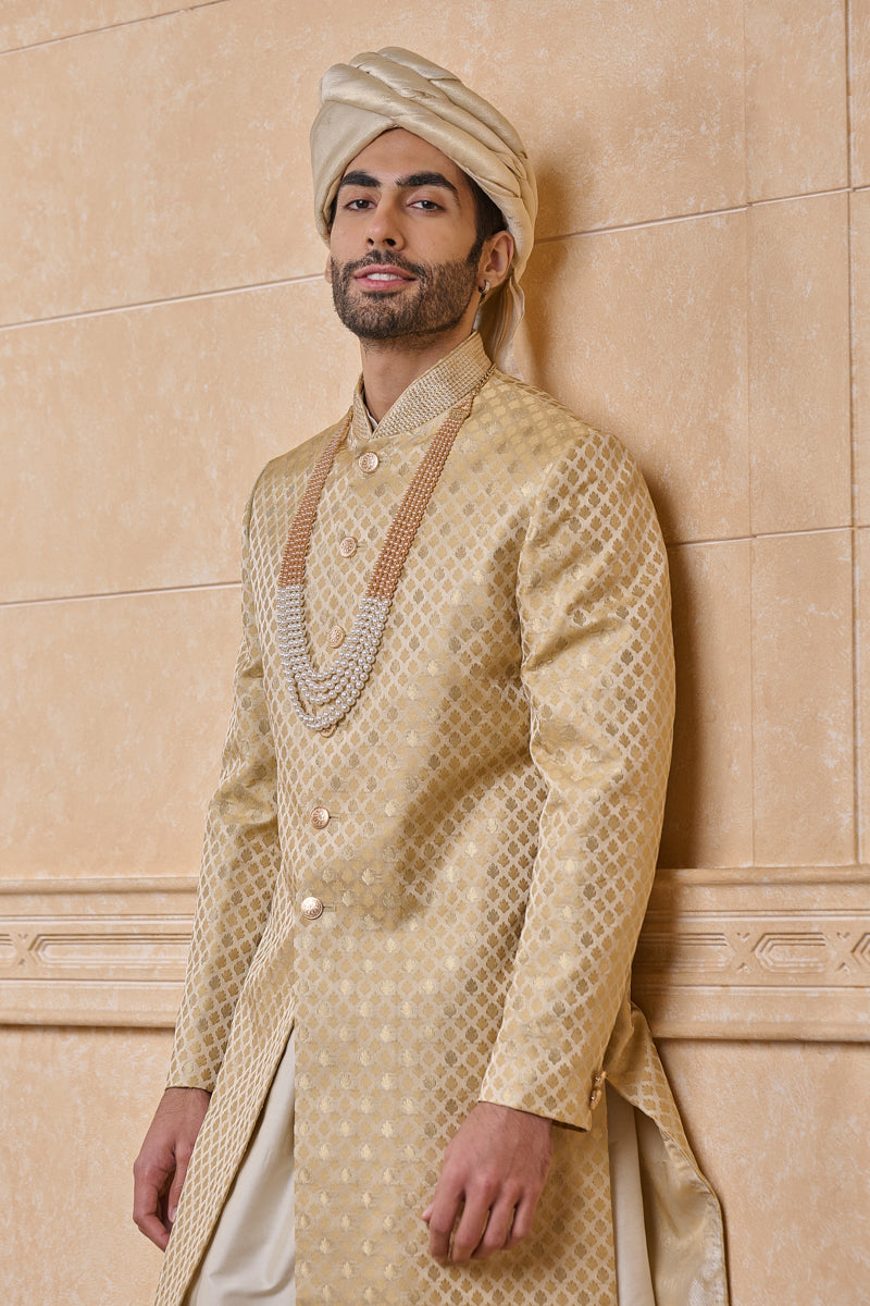 Gold Brocade Sherwani