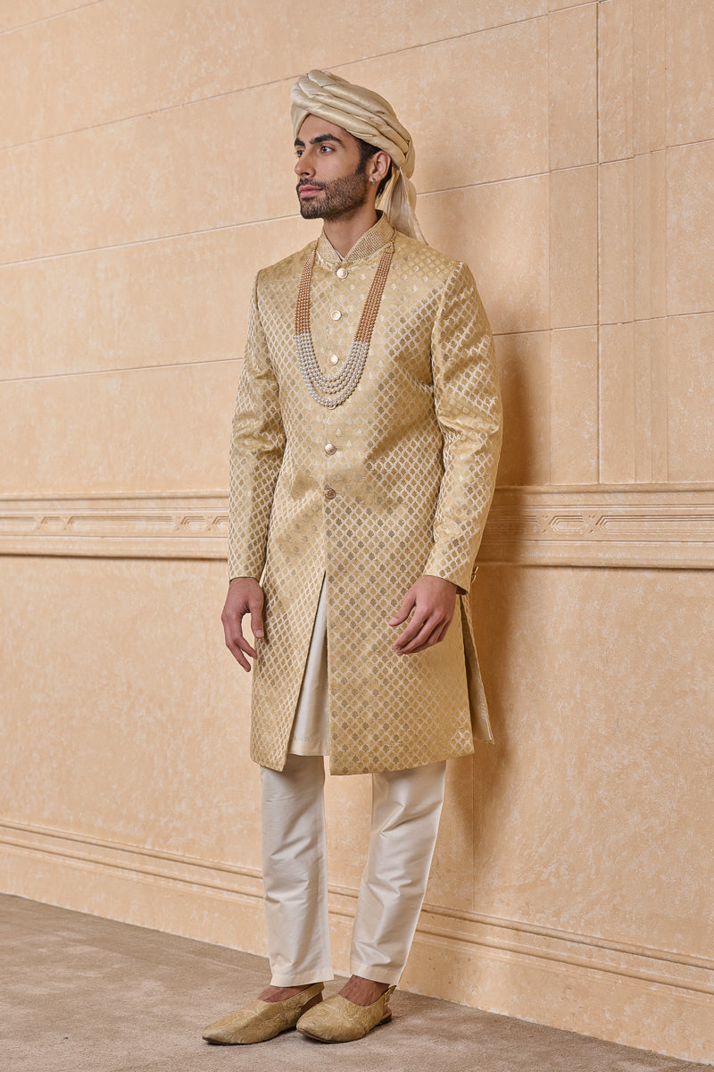 Gold Brocade Sherwani
