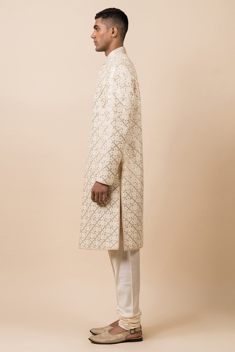 Gold Classic Schiffli Sherwani