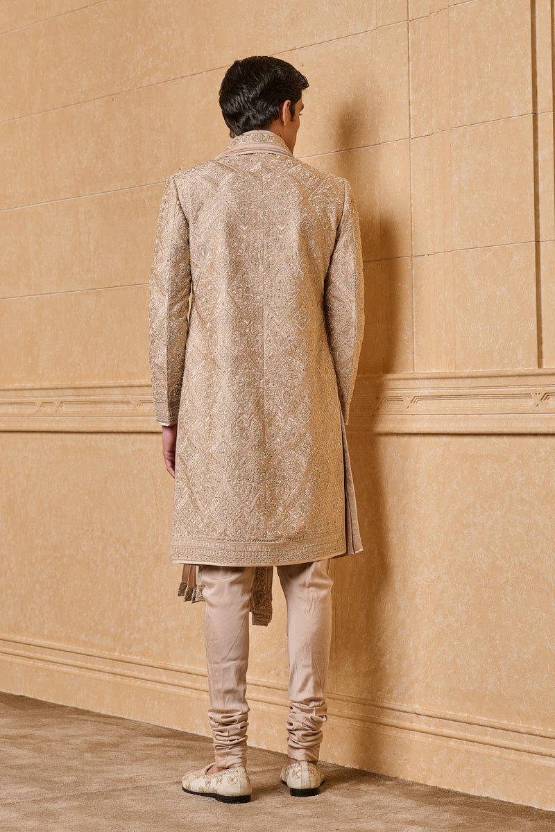 All Over Embroidered Sherwani With Stole