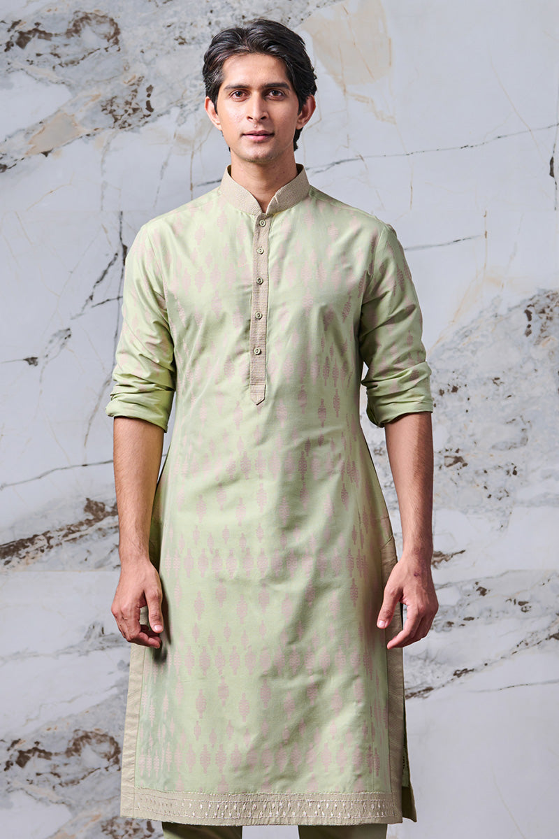 Printed Kurta Set with Embroidery Highlights