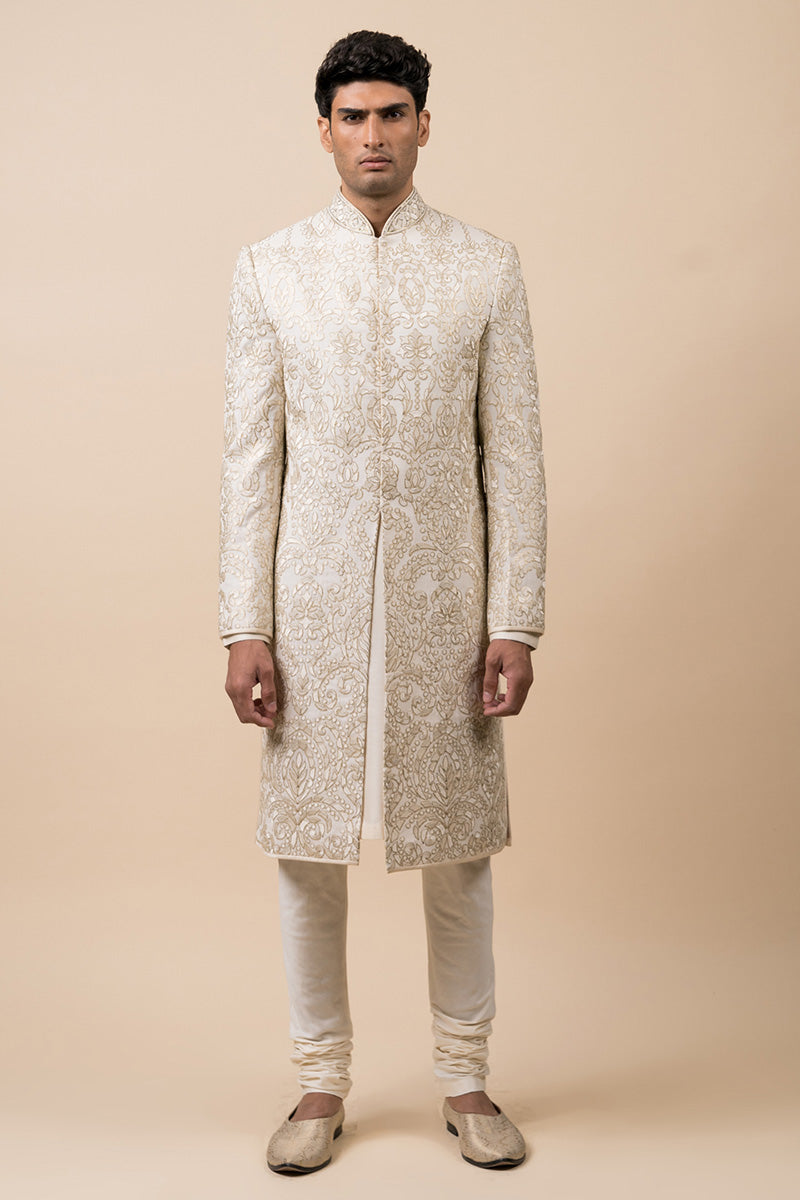 All Over Embroidered Georgette Sherwani
