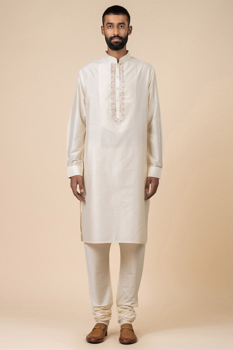 Beige Kurta With Embroidery Details