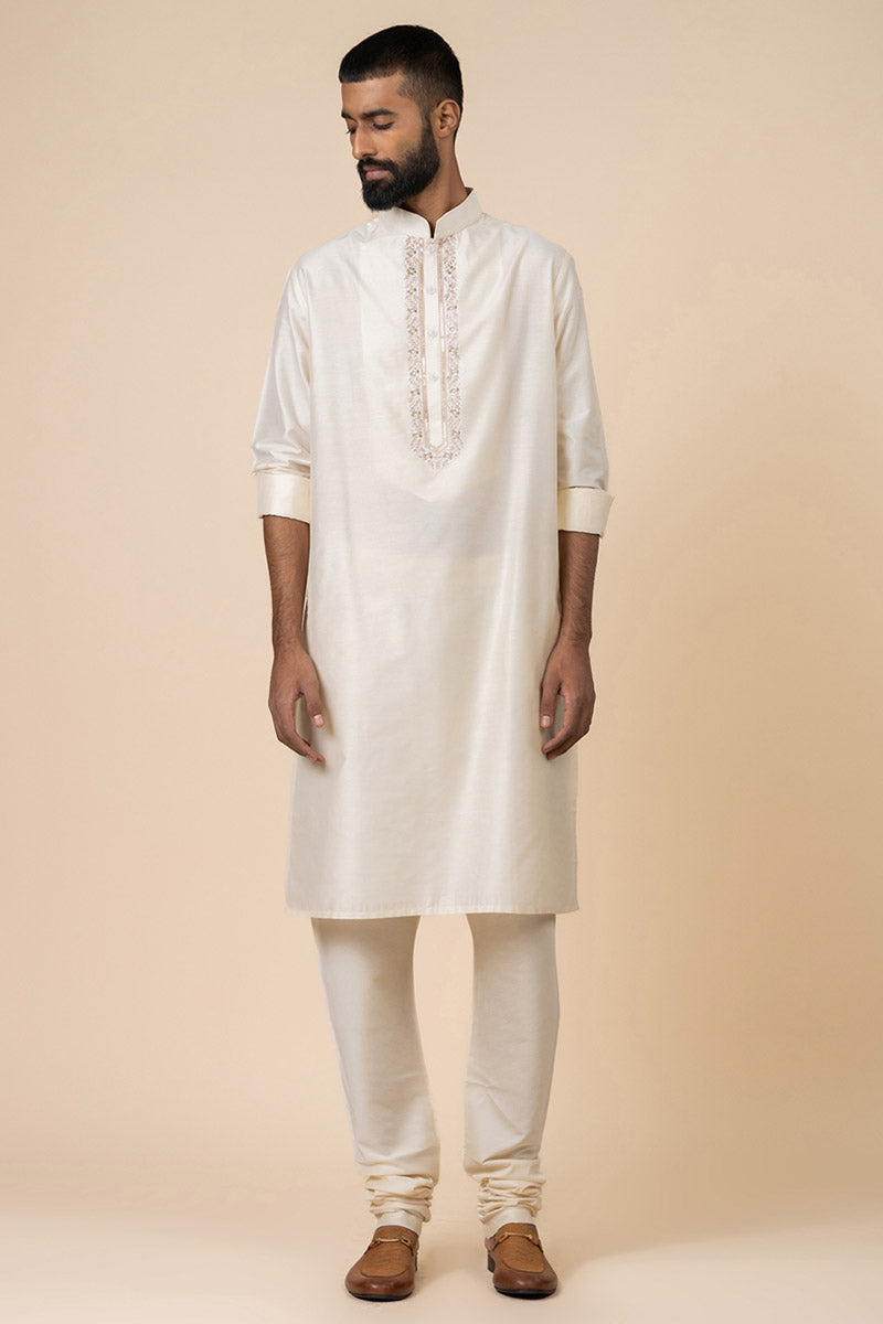 Beige Kurta With Embroidery Details