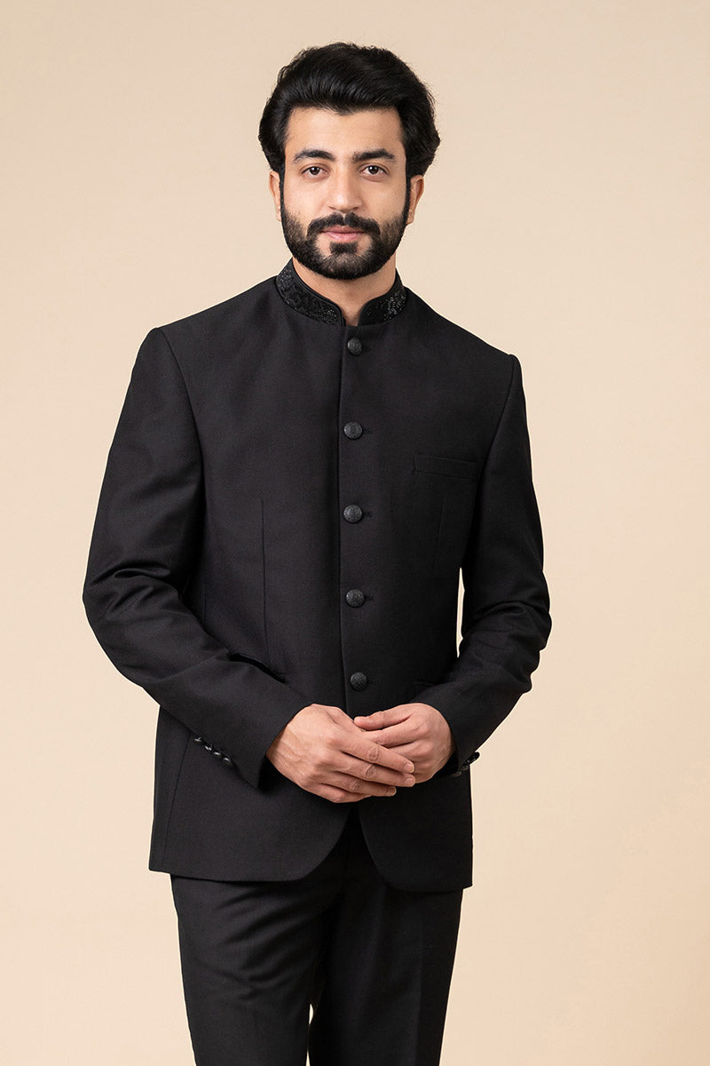 Bandhgala With Embroidered Collar