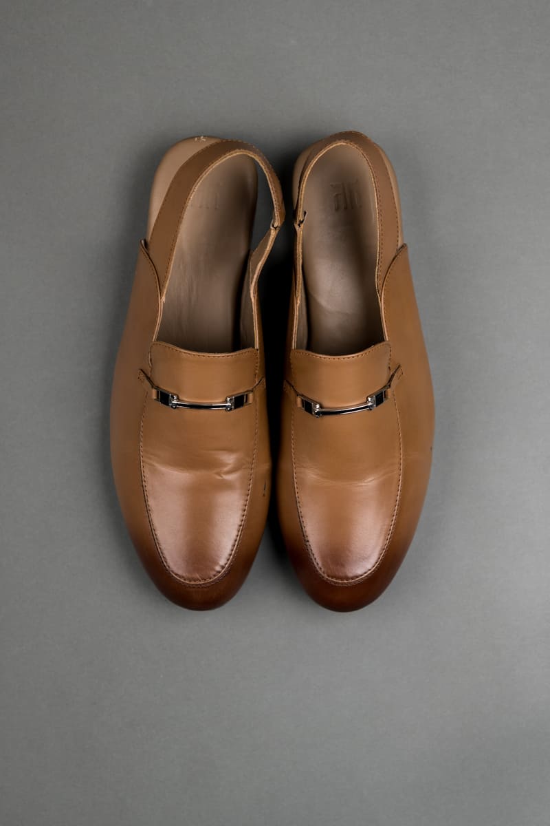 Leather Slingback Loafers